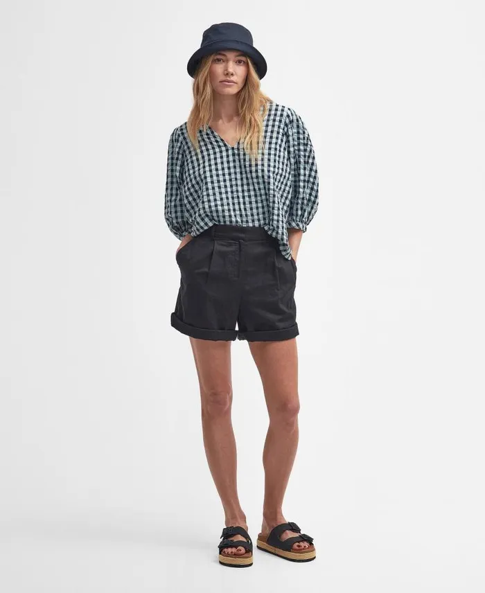 Abigail Gingham Blouse Blue Haze Gingham Women Barbour Shirts and Blouses