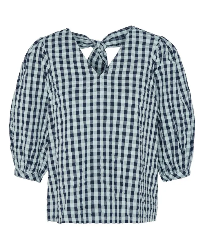 Abigail Gingham Blouse Blue Haze Gingham Women Barbour Shirts and Blouses