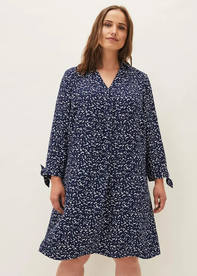 Abigail Spot Swing Dress Navy Women Phase Eight Dresses