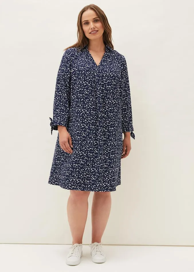Abigail Spot Swing Dress Navy Women Phase Eight Dresses