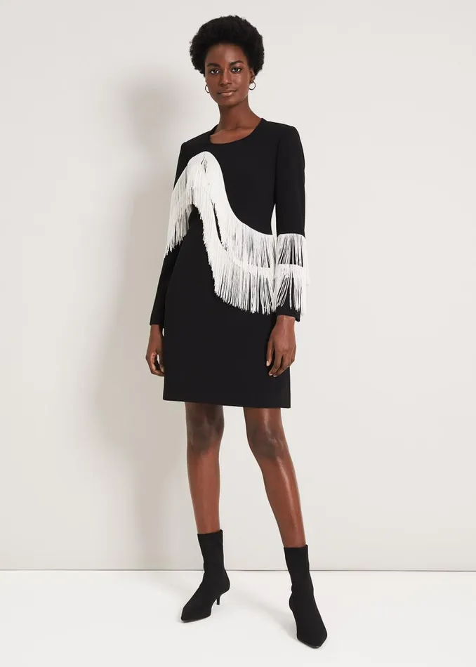 Abline Fringe Dress Blackwhite Women Phase Eight Dresses