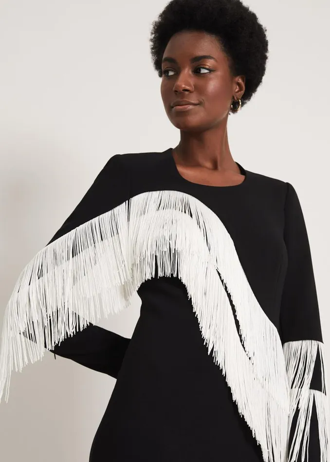 Abline Fringe Dress Blackwhite Women Phase Eight Dresses