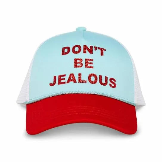 Accessories DON039T BE JEALOUS TRUCKER HAT BLUE MULTI Blue Multi Steve Madden Hats Scarves and Gloves