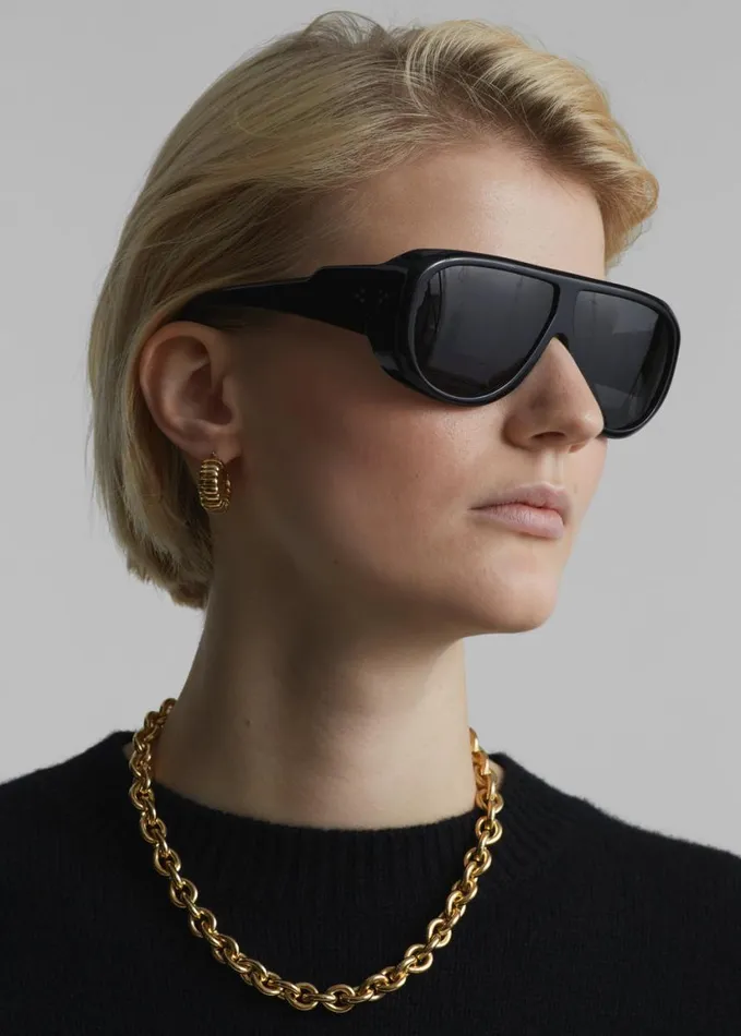 Accessories WomenMen The Frankie Shop Port Tanger Gambia Sunglasses 8211 Black AcetateBlack Lens