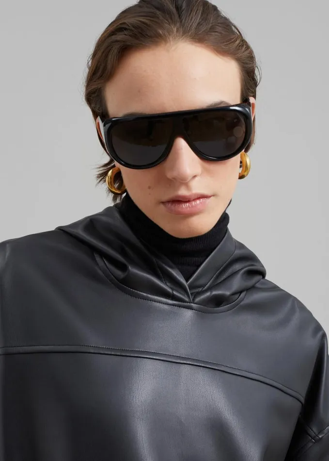 Accessories WomenMen The Frankie Shop Port Tanger Gambia Sunglasses 8211 Black AcetateBlack Lens