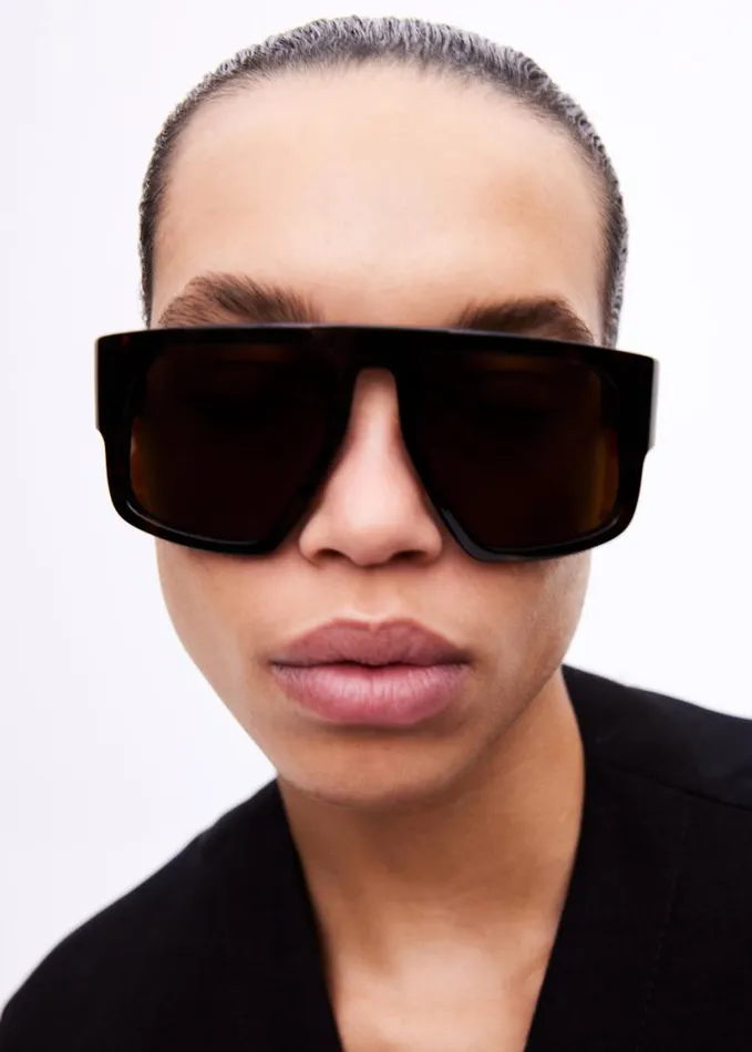 Accessories WomenMen The Frankie Shop Port Tanger Luna Sunglasses 8211 Myrrh AcetateTobacco Lens