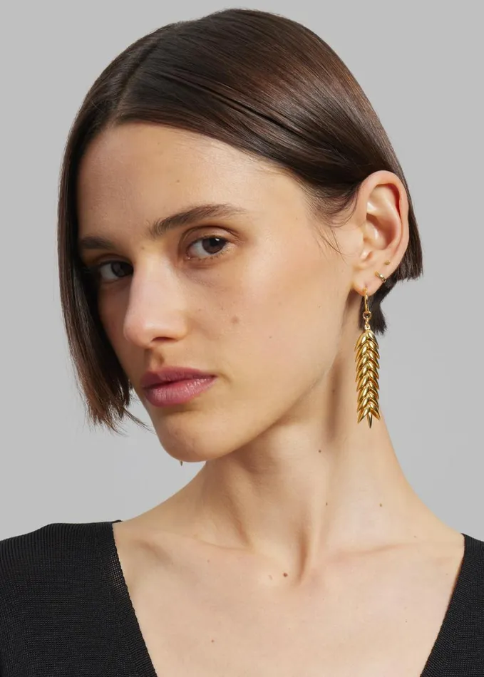Accessories Women The Frankie Shop Bevza Spikelet Medium Earrings 8211 Gold