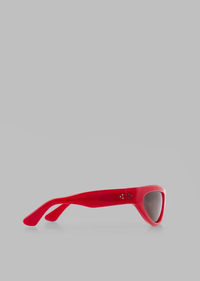 Accessories Women The Frankie Shop Port Tanger Malick Sunglasses 8211 Incense Red AcetateTobacco Lens