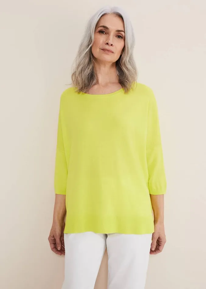 Adriana Stepped Hem Knit Lime Women Phase Eight Knitwear