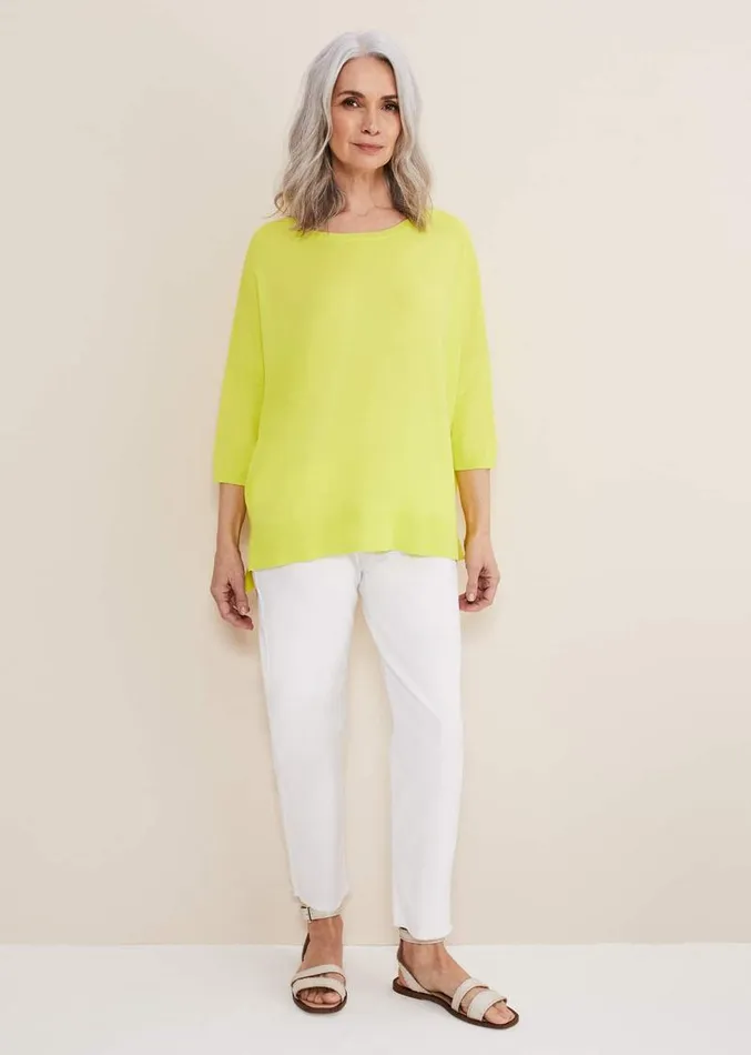 Adriana Stepped Hem Knit Lime Women Phase Eight Knitwear