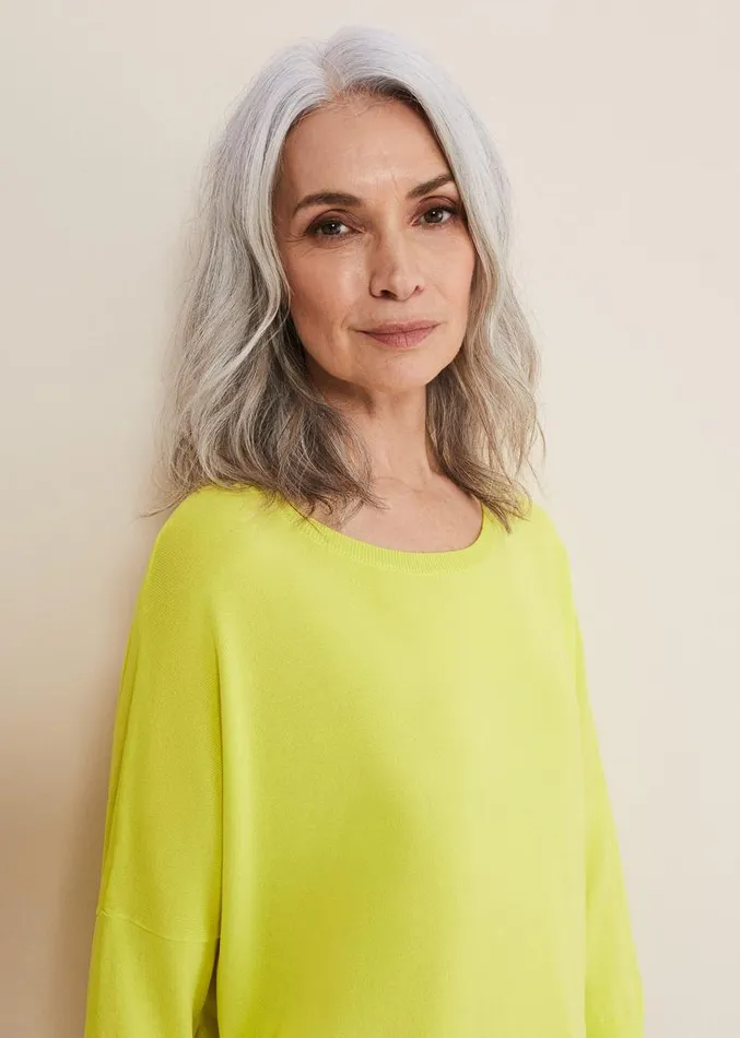 Adriana Stepped Hem Knit Lime Women Phase Eight Knitwear
