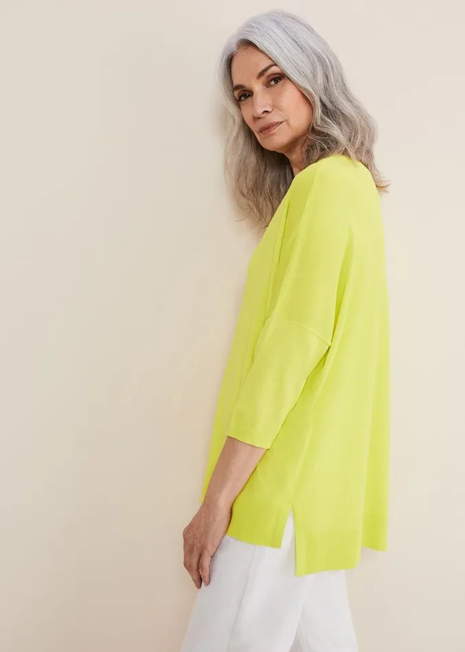 Adriana Stepped Hem Knit Lime Women Phase Eight Knitwear