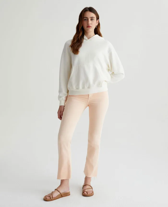 AG Jeans Denim Women Farrah Boot Crop HIWHITE MELLOW PEACH
