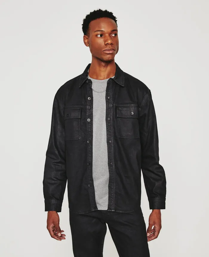 AG Jeans Jackets Men Elias Shirt Jacket LTT CT CHARCOAL BLACK