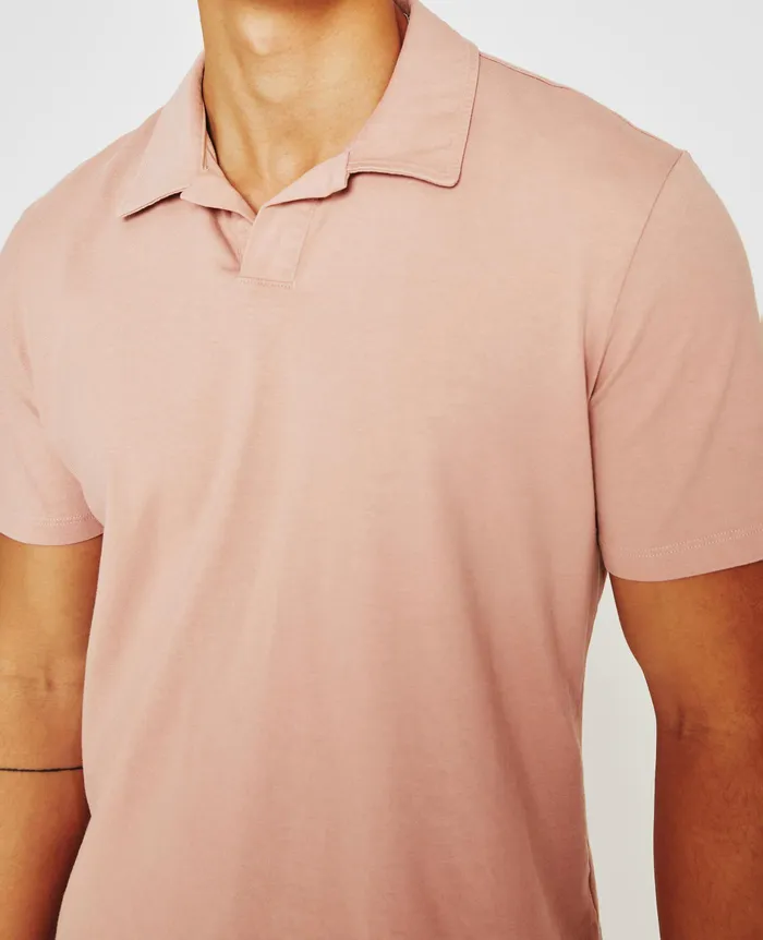 AG Jeans Polos Men Bryce Johnny Collar ROSE CLOUD AG Jeans Polos Men Bryce Johnny Collar ROSE CLOUD