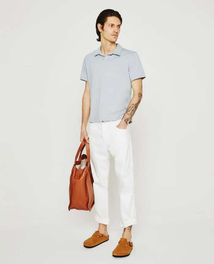 AG Jeans Polos Men Bryce Johnny Collar WHITE SANDS AG Jeans Polos Men Bryce Johnny Collar WHITE SANDS
