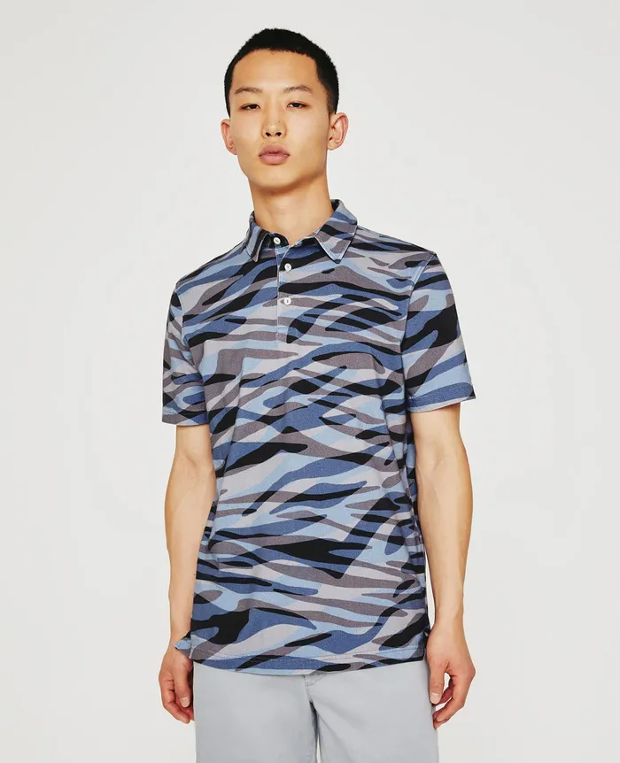 AG Jeans Polos Men Bryce Polo WATER ZEBRA CROSSING