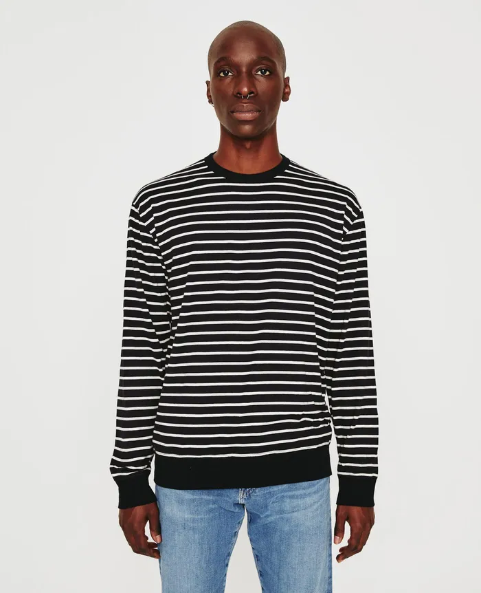 AG Jeans Sweatshirts Men Wesley Pullover TRUE BLACKIVORY DUST