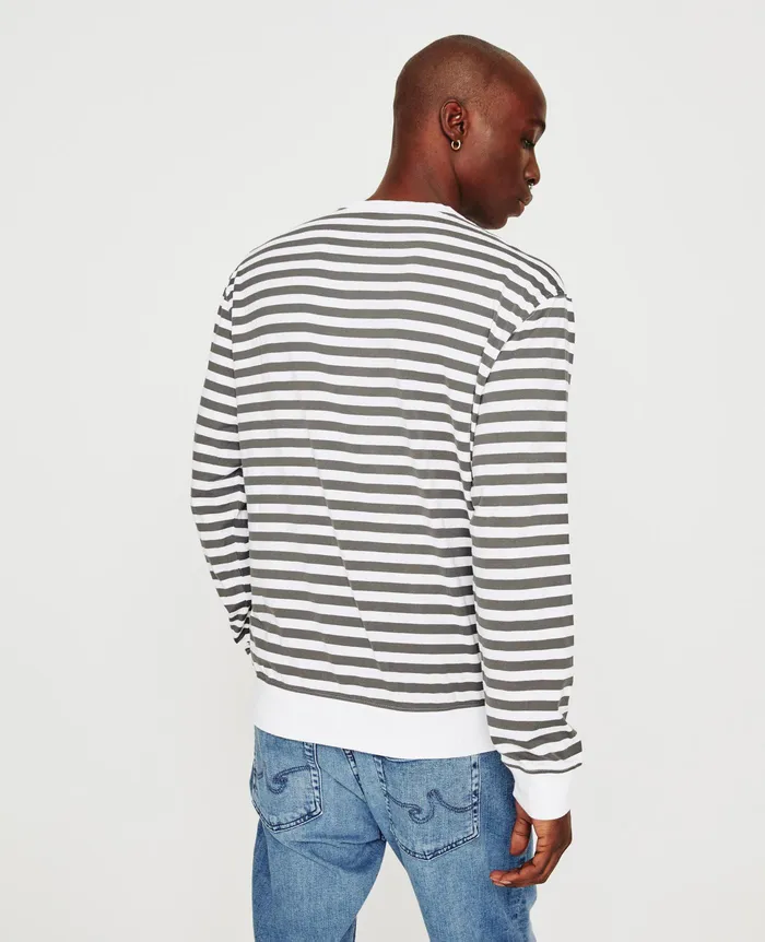 AG Jeans Sweatshirts Men Wesley Pullover TRUE WHITEFOLKESTONE GREY AG Jeans Sweatshirts Men Wesley Pullover TRUE WHITEFOLKESTONE GREY