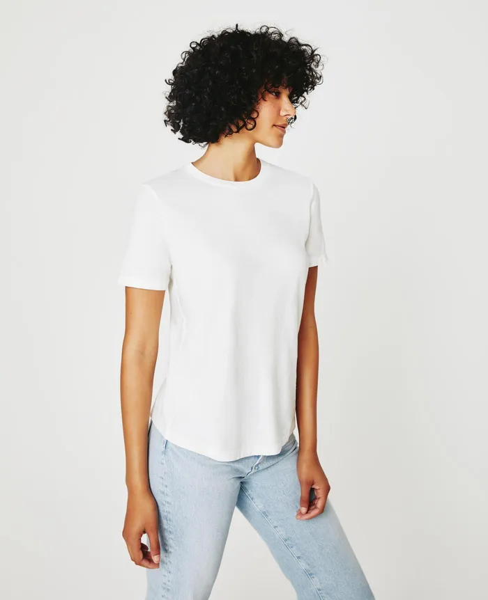 AG Jeans Tees and Tanks Women Jagger Crew IVORY DUST