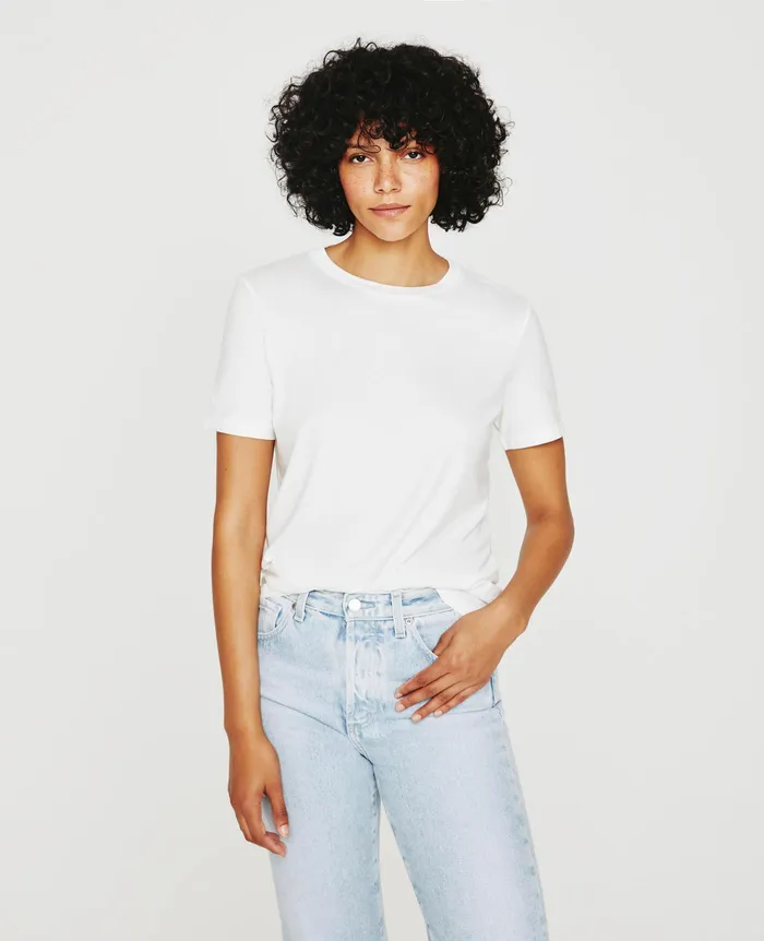 AG Jeans Tees and Tanks Women Jagger Crew IVORY DUST AG Jeans Tees and Tanks Women Jagger Crew IVORY DUST