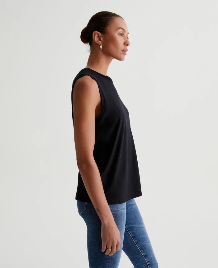 AG Jeans Tees and Tanks Women Jagger Muscle Tank TRUE BLACK