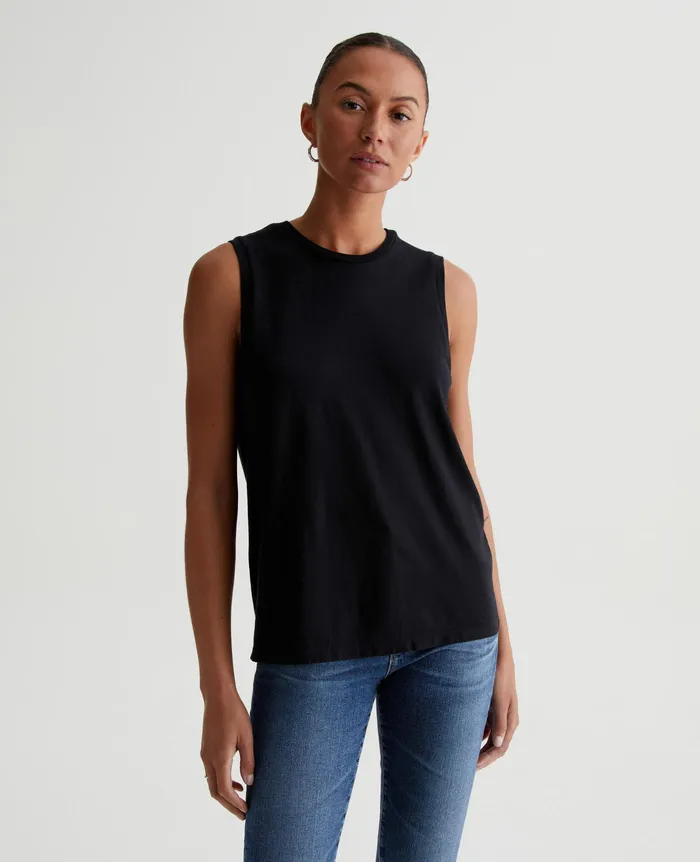 AG Jeans Tees and Tanks Women Jagger Muscle Tank TRUE BLACK AG Jeans Tees and Tanks Women Jagger Muscle Tank TRUE BLACK