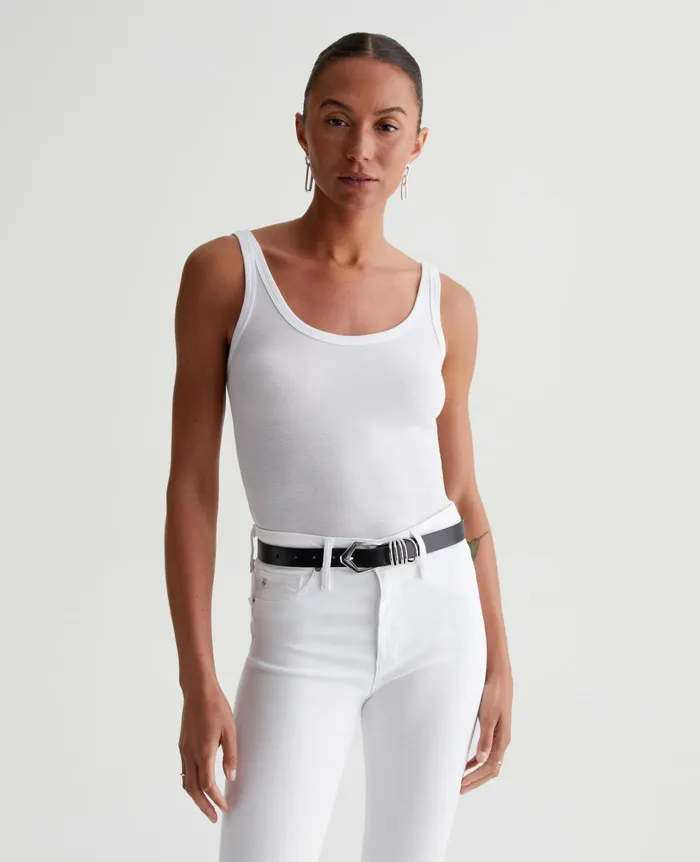 AG Jeans Tees and Tanks Women Jaxon Tank TRUE WHITE
