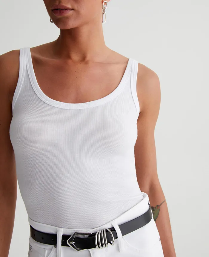 AG Jeans Tees and Tanks Women Jaxon Tank TRUE WHITE AG Jeans Tees and Tanks Women Jaxon Tank TRUE WHITE