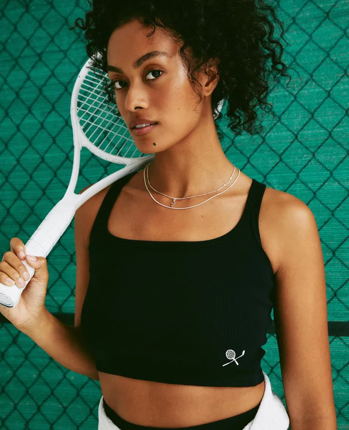 AG Jeans Tees and Tanks Women Weddington Tank EB RACKET CLUB EMBLEM COURT NA