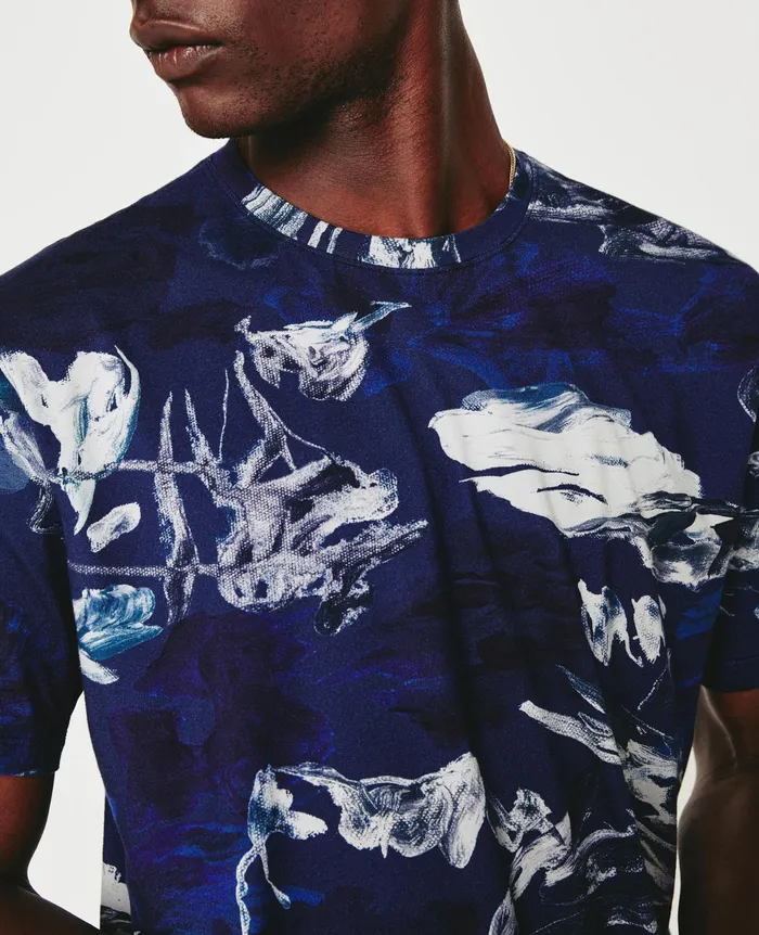 AG Jeans Tees Men Bryce Crew GARDEN CAMO NAVY MULTI AG Jeans Tees Men Bryce Crew GARDEN CAMO NAVY MULTI