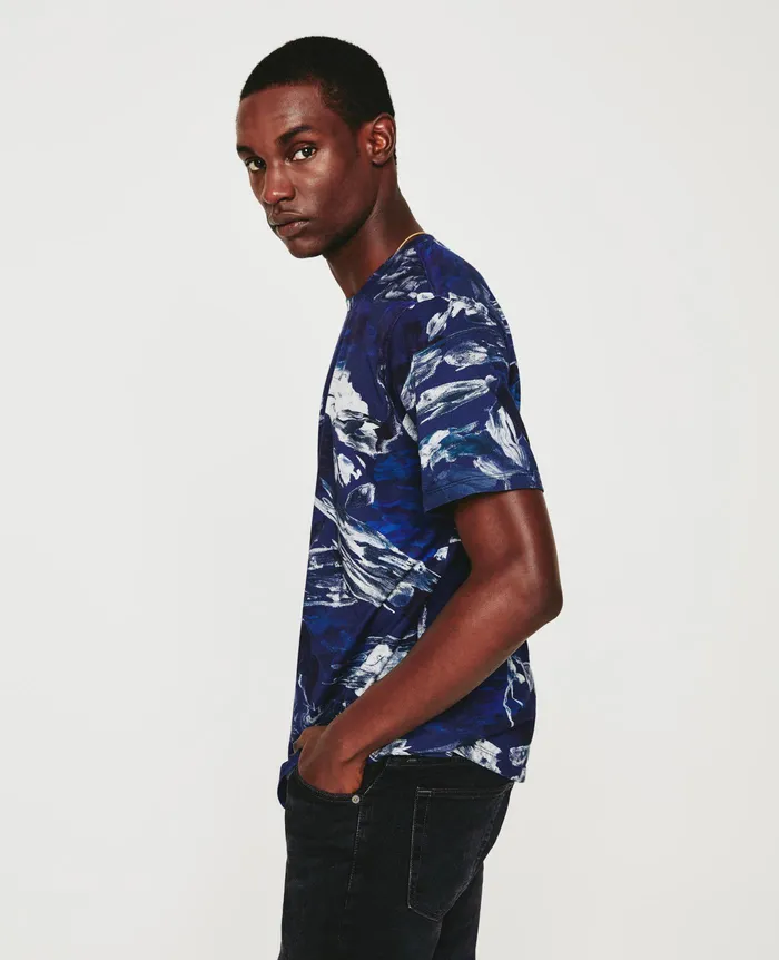 AG Jeans Tees Men Bryce Crew GARDEN CAMO NAVY MULTI AG Jeans Tees Men Bryce Crew GARDEN CAMO NAVY MULTI