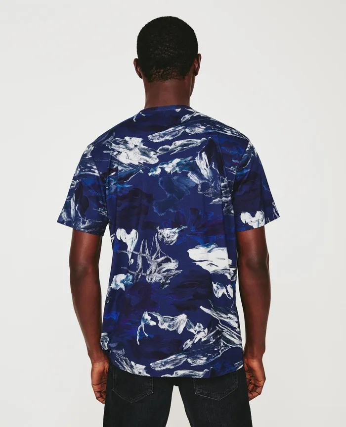 AG Jeans Tees Men Bryce Crew GARDEN CAMO NAVY MULTI AG Jeans Tees Men Bryce Crew GARDEN CAMO NAVY MULTI