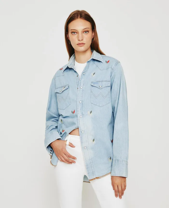 AG Jeans Tops and Shirts WomenMen Jasper Shirt EB BROKEN ARROW VINTAGE BLUE