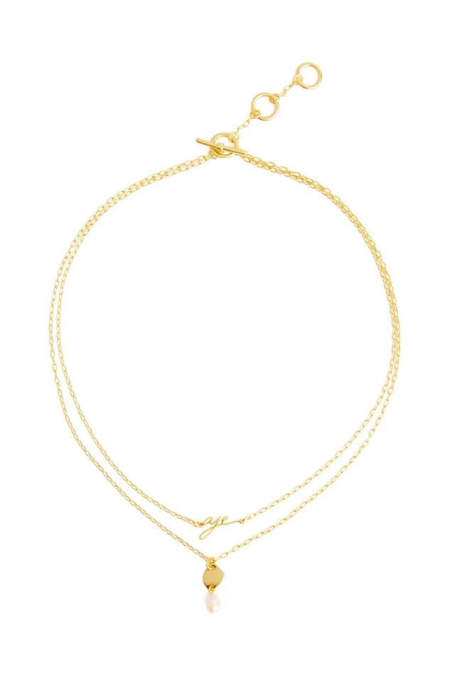 Aje Aje Double Strand Pearl Necklace Gold Pearl Women Jewellery