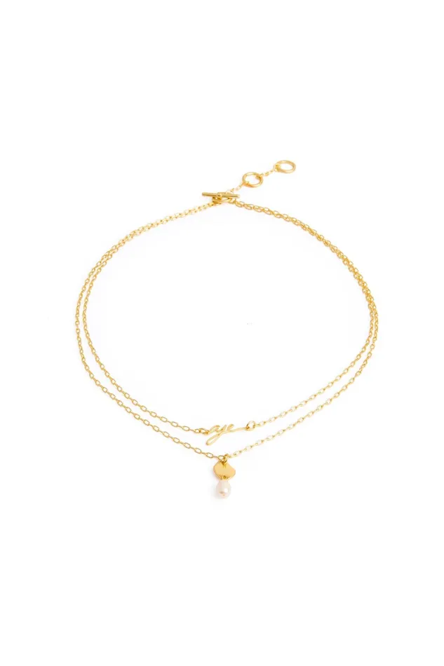 Aje Aje Double Strand Pearl Necklace Gold Pearl Women Jewellery