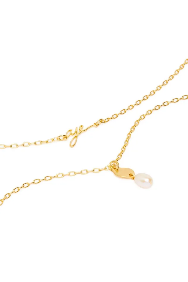 Aje Aje Double Strand Pearl Necklace Gold Pearl Women Jewellery