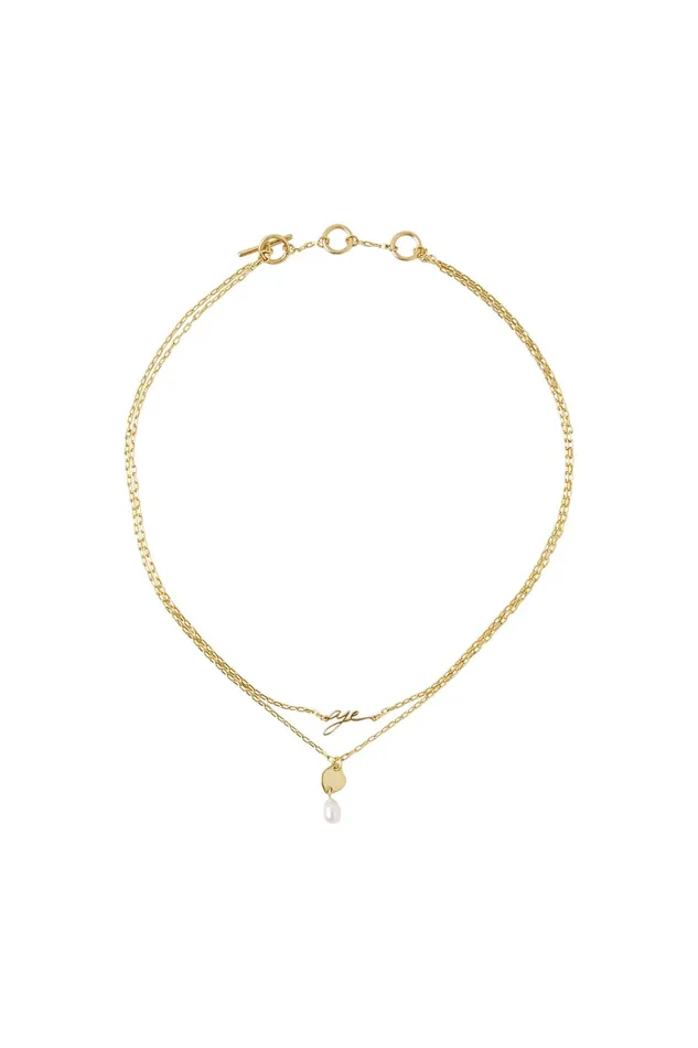 Aje Aje Double Strand Pearl Necklace Gold Pearl Women Jewellery