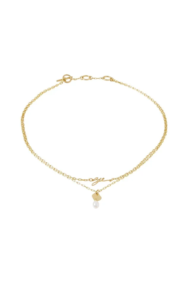Aje Aje Double Strand Pearl Necklace Gold Pearl Women Jewellery