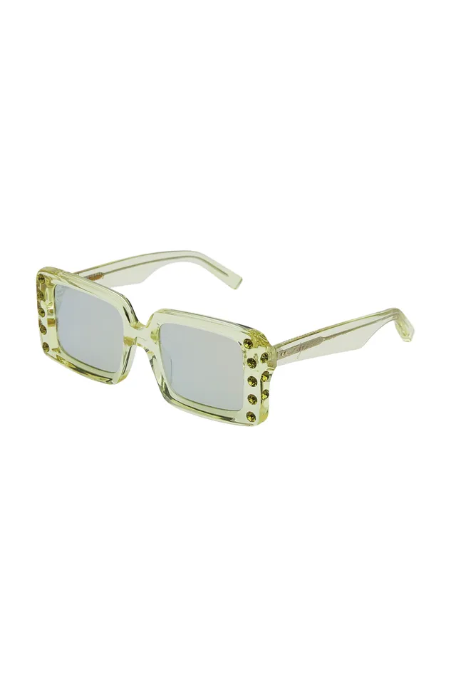 Aje Aje X Local Supply The Square Embellished Sunglasses Citrus Women Sunglasses