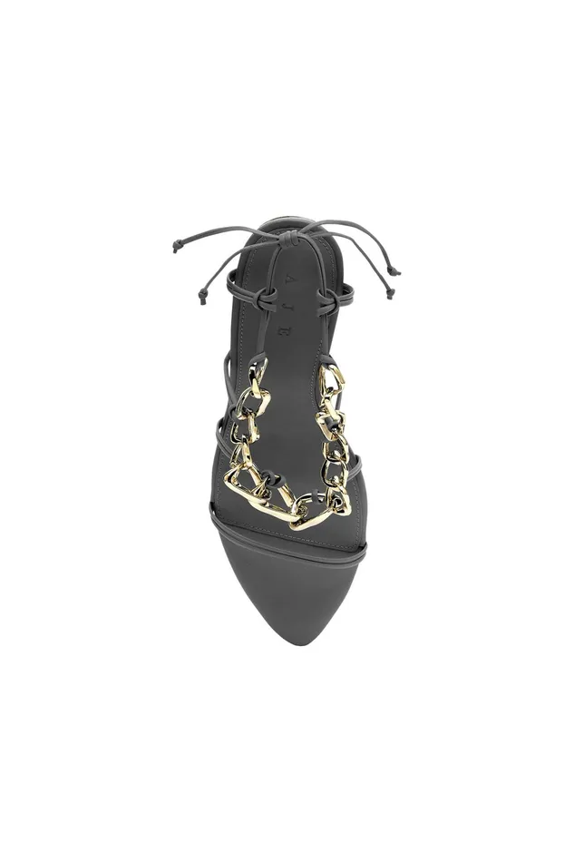 Aje Astrid Chain Heel Blackgold Women Shoes