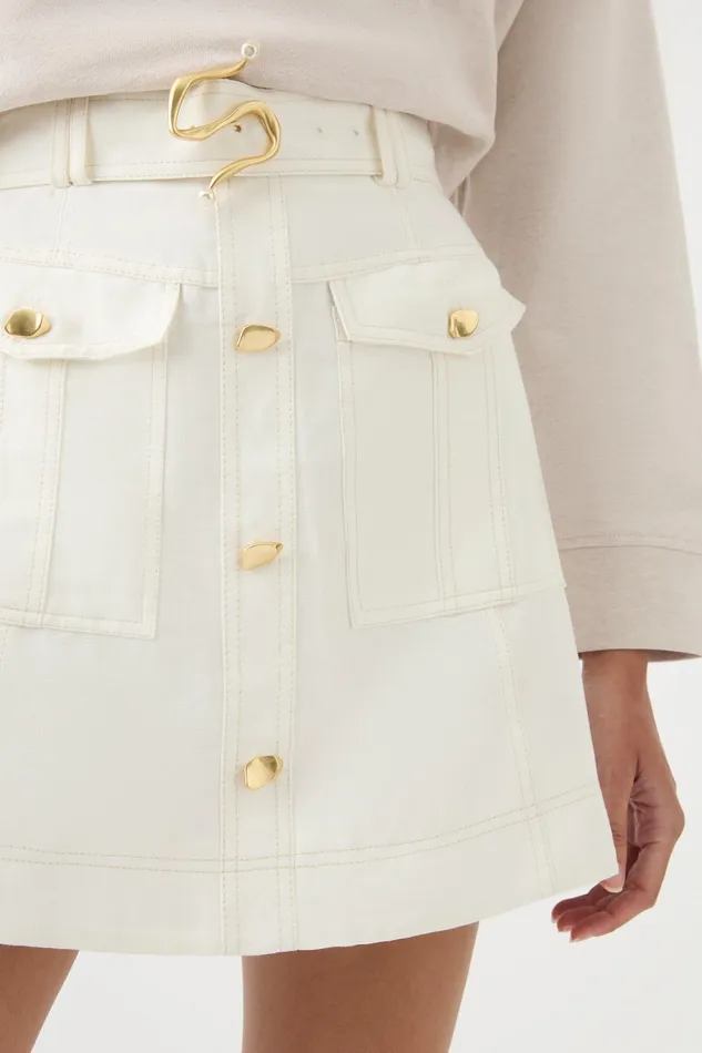 Aje Beacon Utility Mini Skirt Ivory Women Skirts
