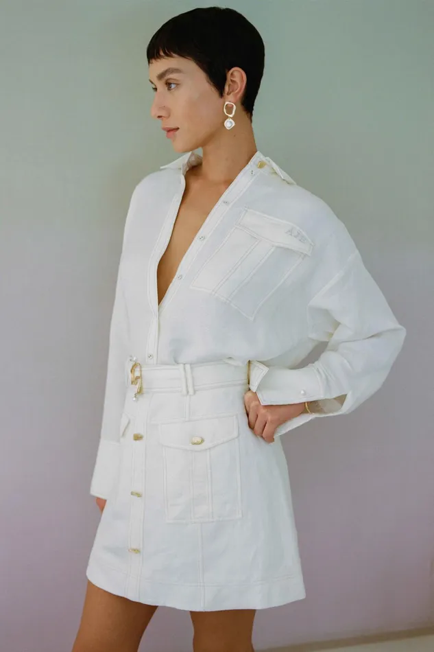 Aje Beacon Utility Mini Skirt Ivory Women Skirts