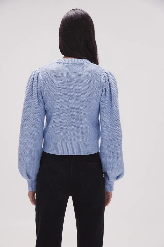 Aje Betsy Logo Jumper Light Sky Blueivory Women Knitwear and Jumpers