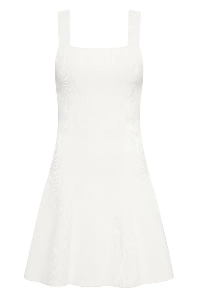 Aje Casa Mini Knit Dress Ivory Women Dresses