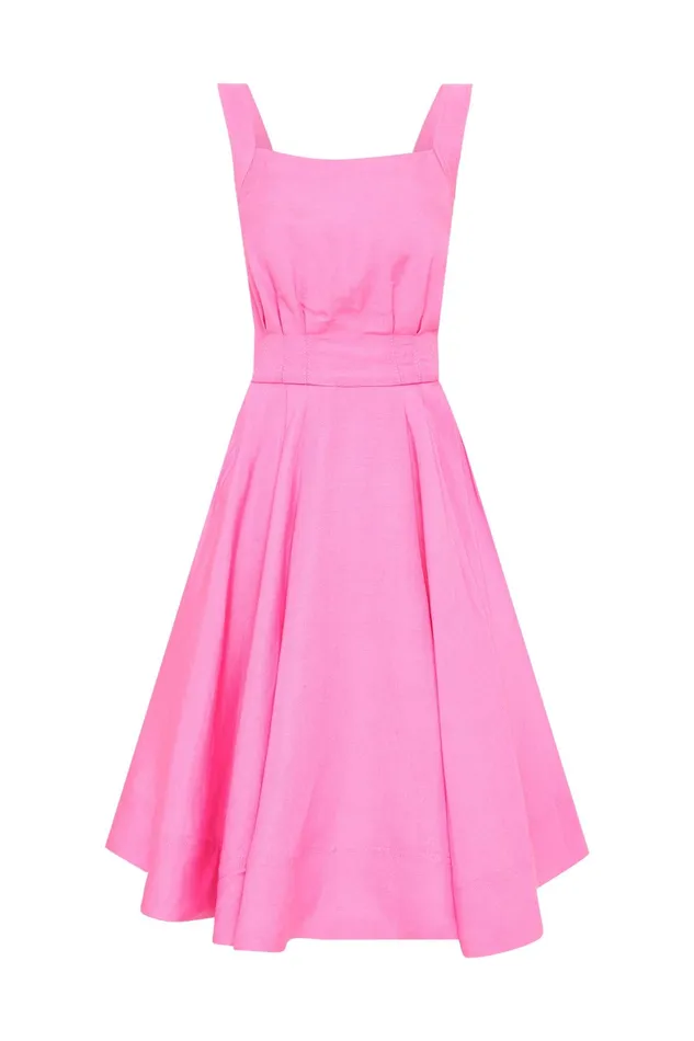 Aje Clara Tie Back Mini Dress Protea Pink Women Dresses