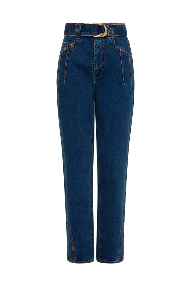 Aje Colorado Cocoon Jean Washed Indigo Women Pants