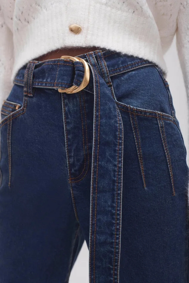 Aje Colorado Cocoon Jean Washed Indigo Women Pants