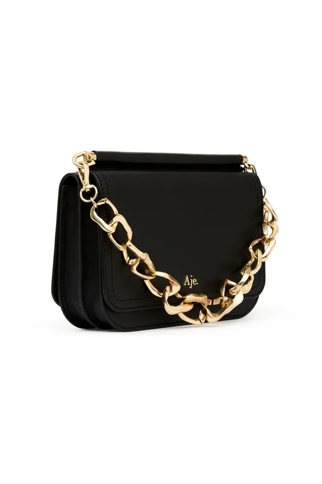 Aje Cosmos Chain Crossbody Bag Black Women Handbags and Wallets