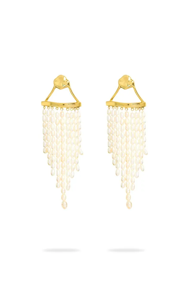 Aje Daydream Pearl Cascade Earring Gold Women Jewellery